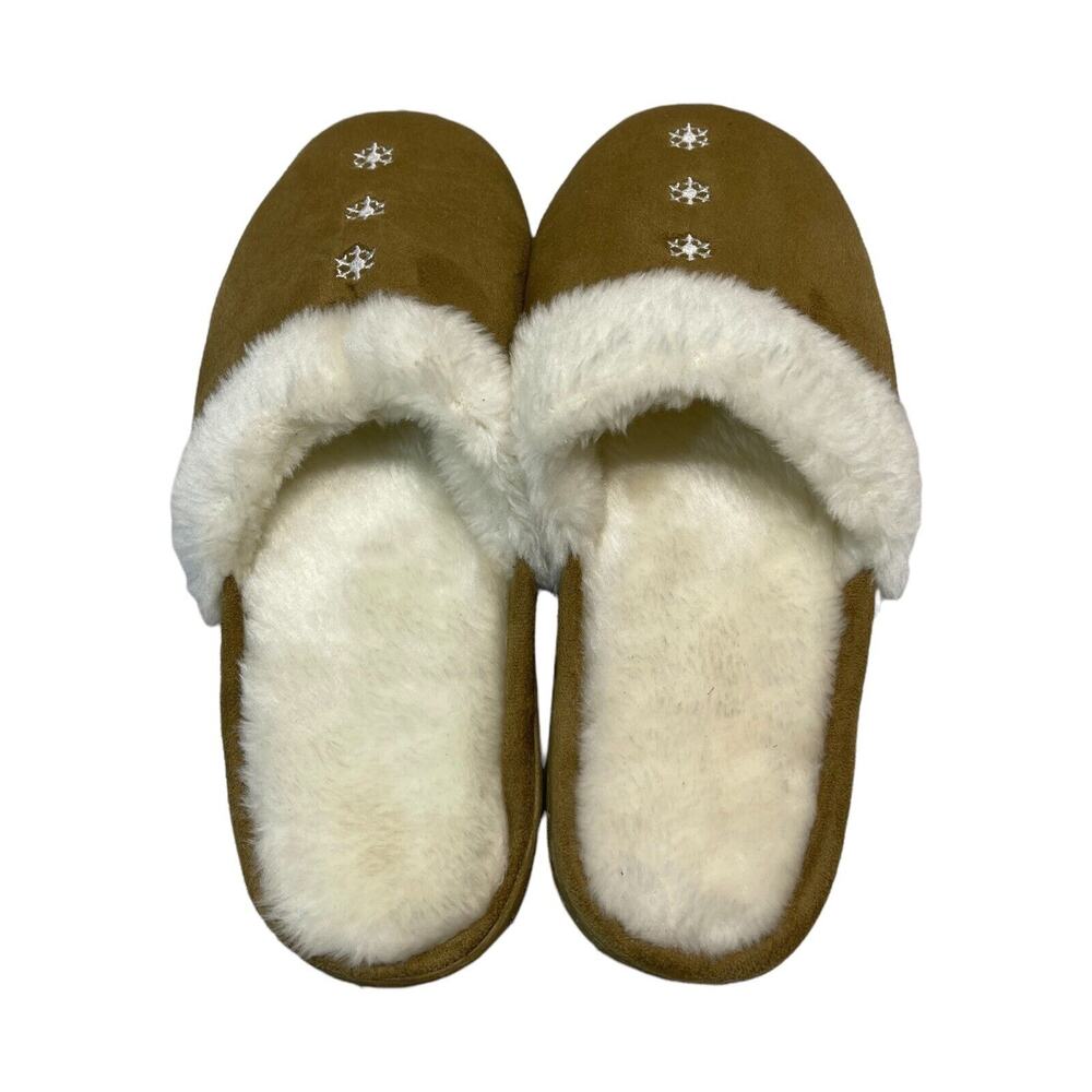 Slip On Slippers Fleece Faux Fur Lined Size XL Open Back NWOT - Picture 4 of 7
